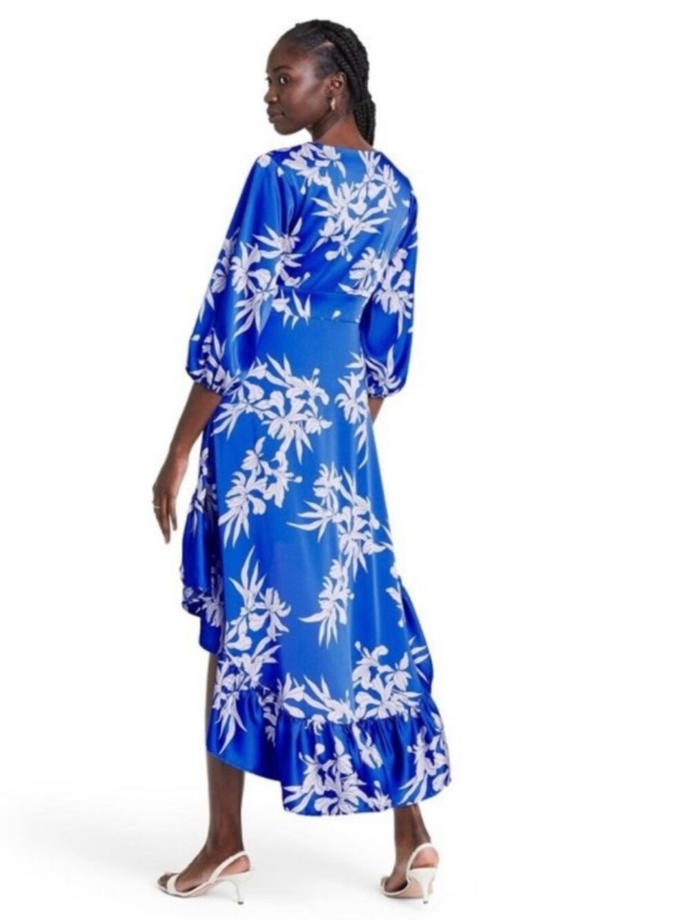 ALEXIS x Target Blue Floral Tie-Front High-Low Dress Size M - Picture 10 of 16